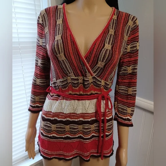 Vintage 60s 70s Colors Loose Knit Sweater - Picture 9 of 16